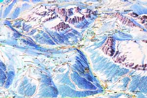 Mapa tras narciarskich ośrodka Alta Badia