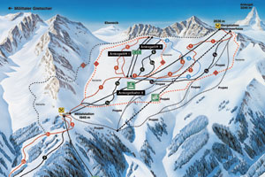 Mapa tras narciarskich ośrodka Ankogel-Mallnitz