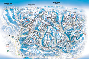 Mapa tras narciarskich ośrodka Avoriaz Portes du Soleil