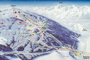 Mapa tras narciarskich ośrodka Steinach am Brenner Bergeralm