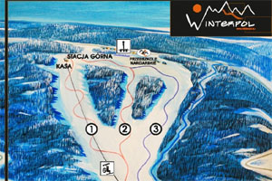 Mapa tras narciarskich ośrodka Karpacz Biały Jar