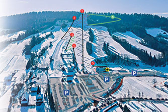 Mapa tras narciarskich ośrodka Wańkowa Bieszczad.Ski