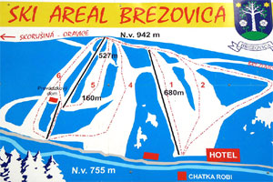 Mapa tras narciarskich ośrodka Brezovica