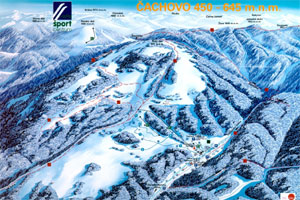 Mapa tras narciarskich ośrodka Cachovo - Selce