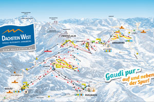 Mapa tras narciarskich ośrodka Russbach am Pass Gschuett