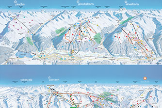 Mapa tras narciarskich ośrodka Davos
