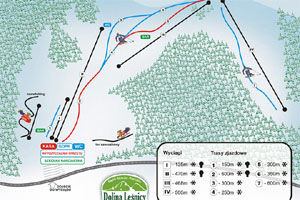 Mapa tras narciarskich ośrodka Brenna Ski Dolina