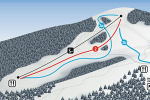 Mapa tras narciarskich ośrodka Zwardoń Duży Rachowiec