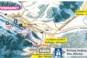 Mapa tras narciarskich ośrodka Eben