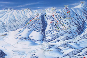 Mapa tras narciarskich ośrodka Fanningberg