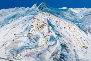 Mapa tras narciarskich ośrodka Kleinarl - Flachauwinkl Shuttleberg
