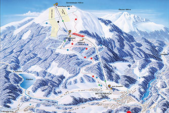 Mapa tras narciarskich ośrodka Gemeindealpe