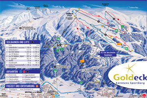 Mapa tras narciarskich ośrodka Goldeck
