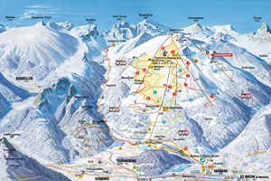 Mapa tras narciarskich ośrodka Golm