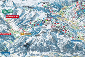 Mapa tras narciarskich ośrodka Grossarltal