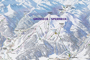 Mapa tras narciarskich ośrodka Grosseck - Speiereck