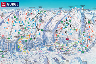 Mapa tras narciarskich ośrodka Obergurgl - Hochgurgl Gurgl