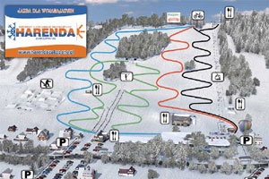 Mapa tras narciarskich ośrodka Zakopane Harenda
