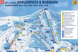Mapa tras narciarskich ośrodka Herlíkovice