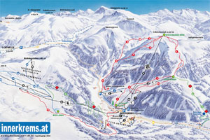 Mapa tras narciarskich ośrodka Innerkrems