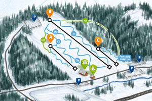 Mapa tras narciarskich ośrodka Jacnia