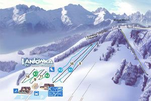 Mapa tras narciarskich ośrodka Białka Tatrzańska Kaniówka