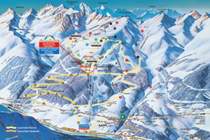 Mapa tras narciarskich ośrodka Kappl Paznaun - Ischgl