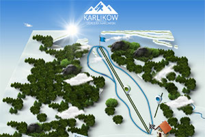 Mapa tras narciarskich ośrodka Karlików