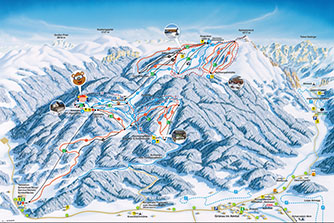 Mapa tras narciarskich ośrodka Kasberg - Gruenau