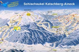 Mapa tras narciarskich ośrodka Katschberg - Aineck