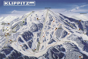 Mapa tras narciarskich ośrodka Klippitztoerl