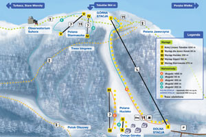 Mapa tras narciarskich ośrodka Koninki Ostoja Górska