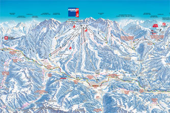 Mapa tras narciarskich ośrodka Kronplatz / Plan de Corones