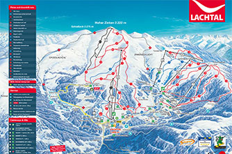Mapa tras narciarskich ośrodka Lachtal