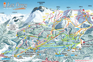 Mapa tras narciarskich ośrodka Les Orres