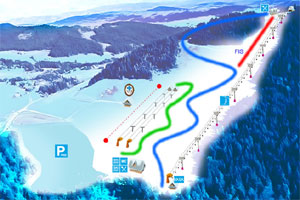 Mapa tras narciarskich ośrodka Limanowa Limanowa-Ski