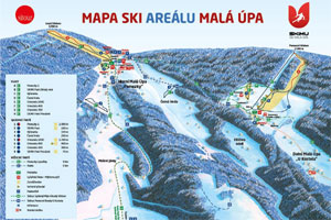 Mapa tras narciarskich ośrodka Malá Úpa
