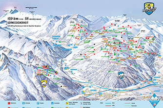 Mapa tras narciarskich ośrodka Ahorn Zillertal