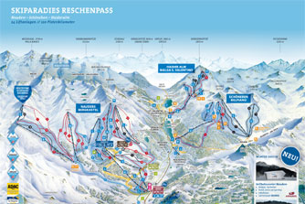 Mapa tras narciarskich ośrodka Nauders