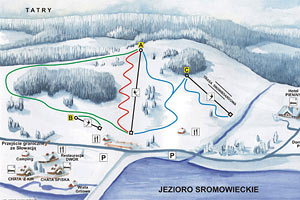Mapa tras narciarskich ośrodka Niedzica Polana Sosny