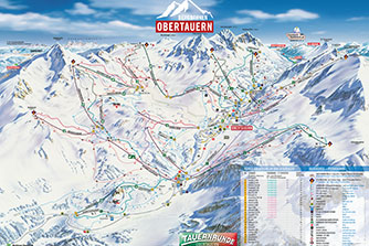 Mapa tras narciarskich ośrodka Obertauern