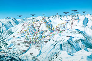 Mapa tras narciarskich ośrodka Orcieres-Merlette