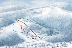 Mapa tras narciarskich ośrodka Szczawa Polanki
