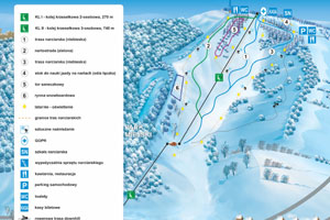 Mapa tras narciarskich ośrodka Przemyśl