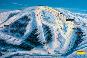 Mapa tras narciarskich ośrodka Sachticky