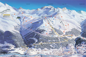Mapa tras narciarskich ośrodka See Paznaun - Ischgl