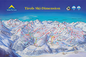 Mapa tras narciarskich ośrodka Serfaus - Fiss - Ladis