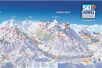 Mapa tras narciarskich ośrodka Wildschoenau