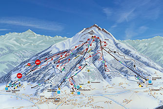 Mapa tras narciarskich ośrodka St. Johann in Tirol