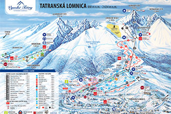 Mapa tras narciarskich ośrodka Tatrzańska Łomnica
